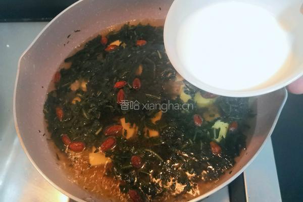 芝麻叶枸杞豆腐汤的做法图解14