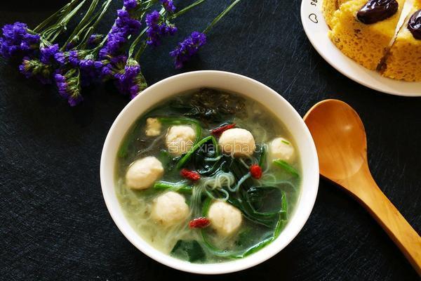 菠菜丸子粉丝汤的做法图解12