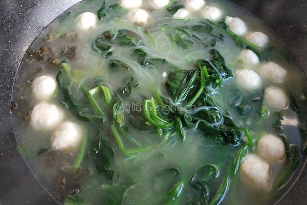 菠菜丸子粉丝汤的做法图解11