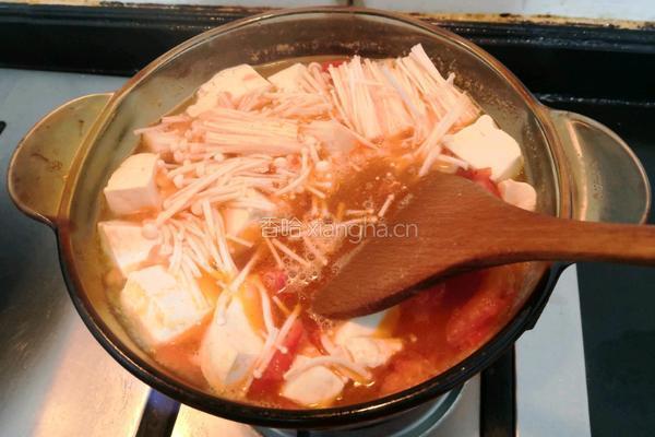 番茄金针菇豆腐汤的做法图解15