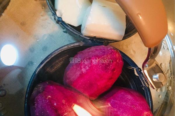 紫薯山药糕的做法图解3