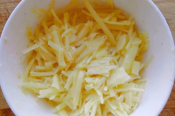 土豆丝煎饼的做法图解4
