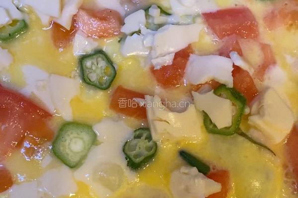 番茄鸡肉秋葵厚蛋烧的做法图解13