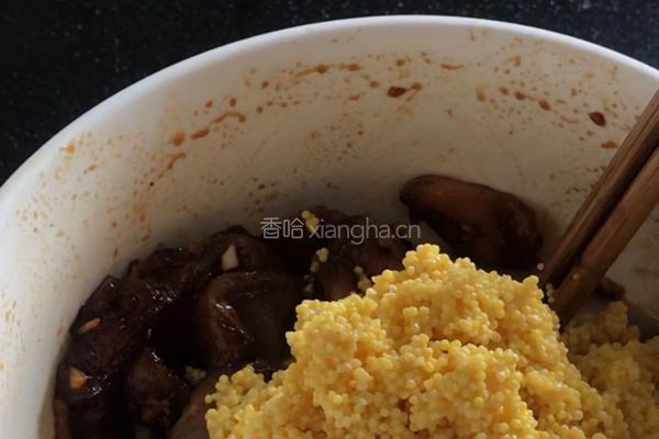 小米蒸鸡肉的做法图解3