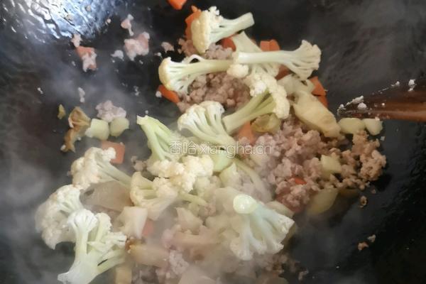 肉末花菜的做法图解5