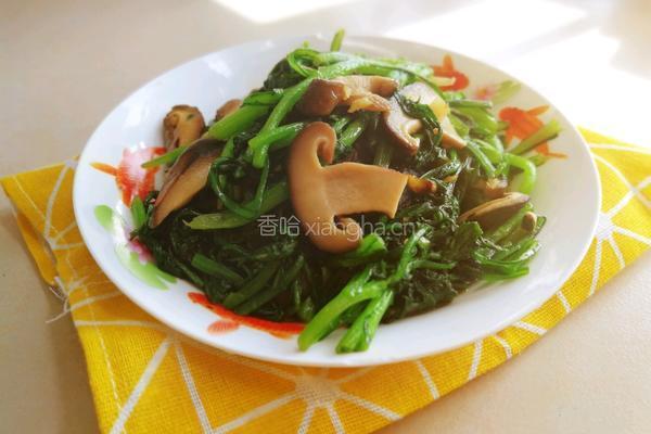 蒜蓉香菇炒茼蒿的做法图解9