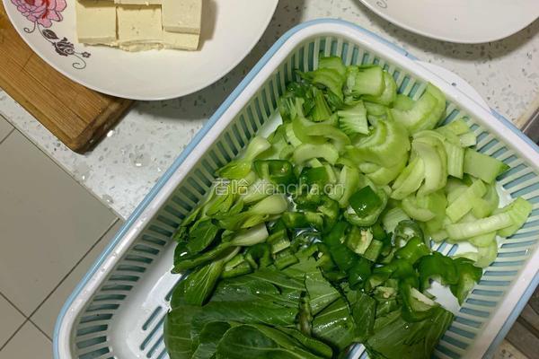 白菜炒豆腐的做法图解2
