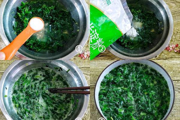 菠菜蒸鸡蛋 冬日营养菜的做法图解2