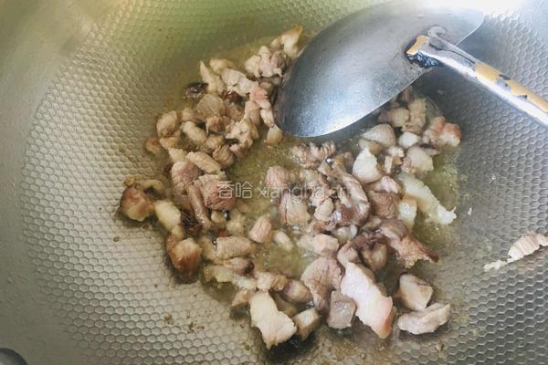 萝卜干炒肉丁的做法图解3