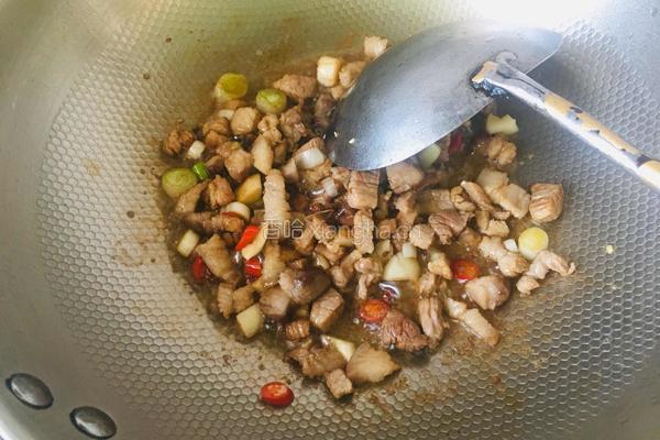 萝卜干炒肉丁的做法图解4