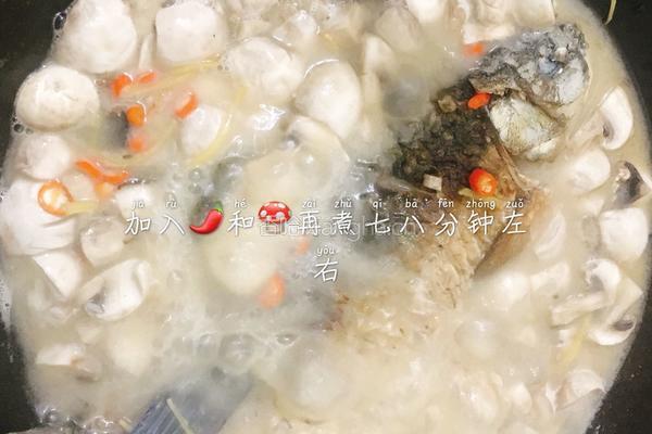 口蘑鲫鱼汤的做法图解7