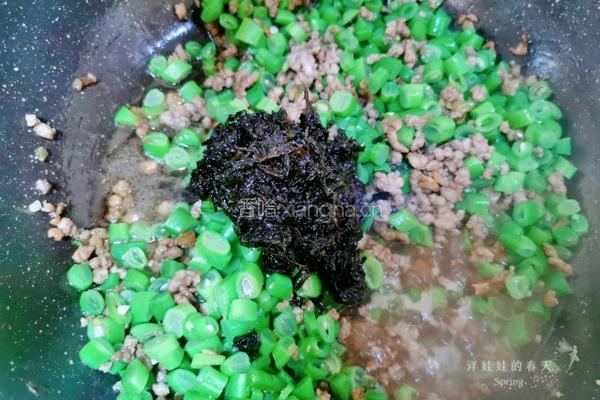 榄菜肉末四季豆的做法图解7