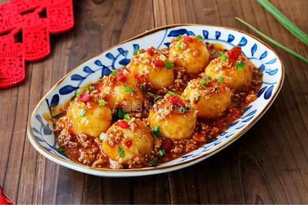 团团圆圆肉末土豆球的做法图解12