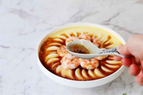 鸡蛋豆腐蒸虾仁的做法图解13
