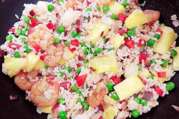 菠萝虾仁炒饭的做法图解14