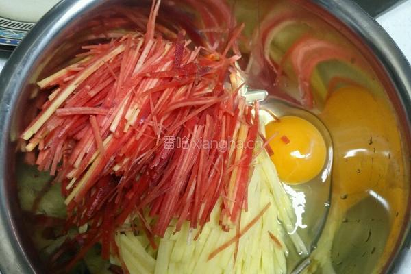 萝卜丝土豆鸡蛋煎饼的做法图解2