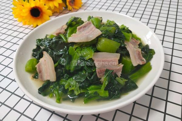 咸肉炒头薹的做法图解9