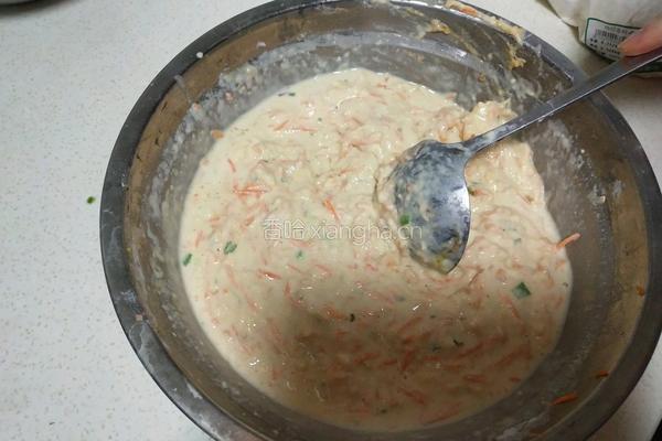 胡萝卜丝烙饼的做法图解7