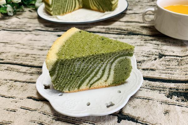抹茶斑马纹戚风蛋糕的做法图解1