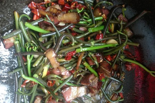 蕨菜炒腊肉的做法图解10