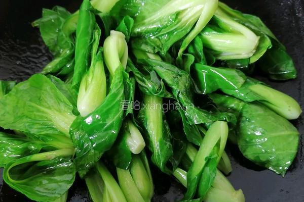 油菜炒虾仁的做法图解8