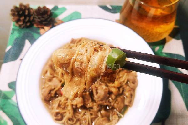 芝麻酱肥牛金针菇的做法图解8