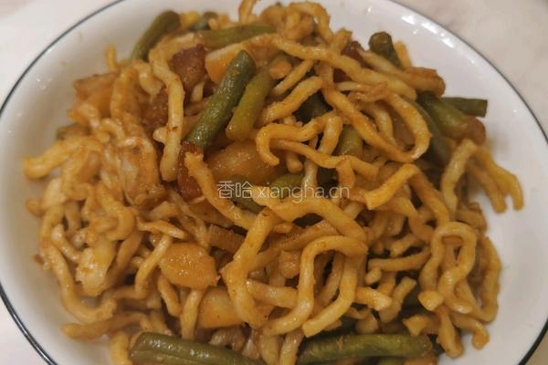 五花肉豆角土豆焖面的做法图解12