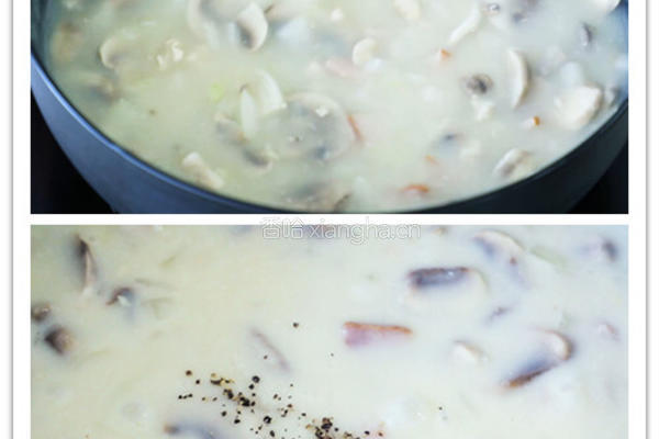 鸡茸奶油蘑菇汤的做法图解3