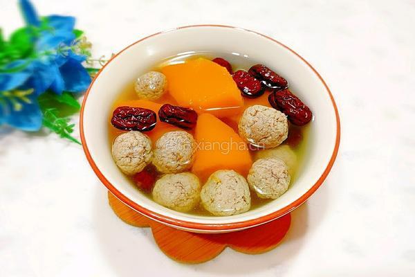南瓜牛肉丸子汤的做法图解15