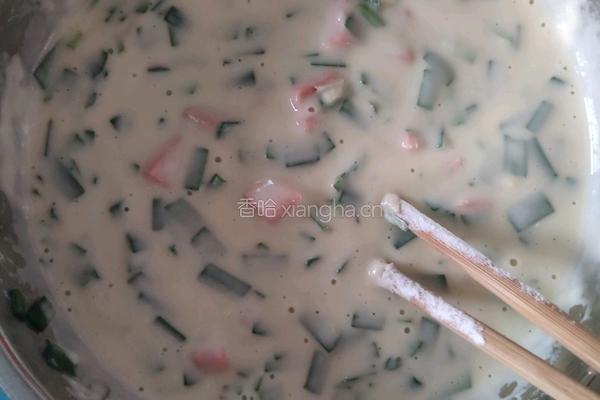 韭菜火腿鸡蛋饼的做法图解3