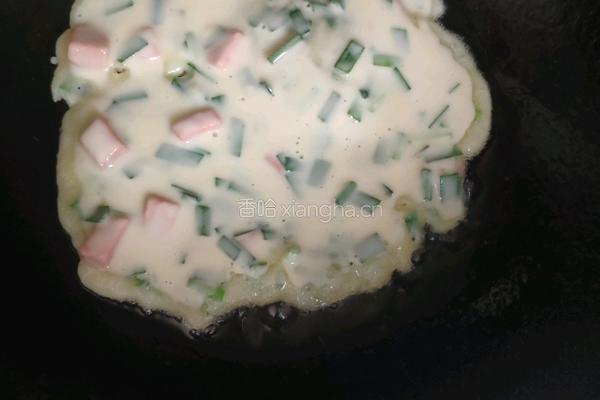 韭菜火腿鸡蛋饼的做法图解4