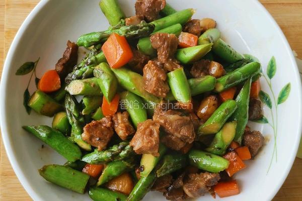 蒜香芦笋牛肉粒的做法图解11