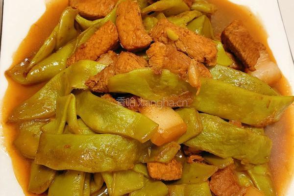 豆角炖肉的做法图解1