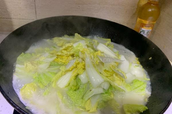 娃娃菜炖咸鹅的做法图解4