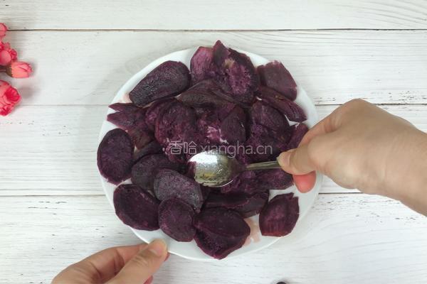 红枣酸奶紫薯发糕的做法图解3