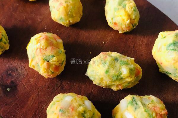 玉米面菜团子的做法图解2