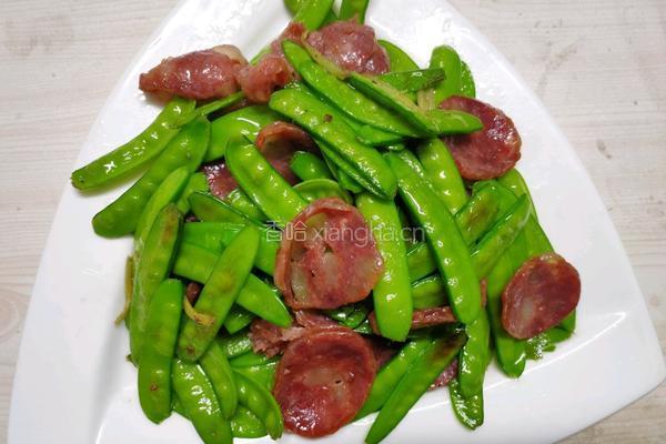 香肠豌豆荚的做法图解5