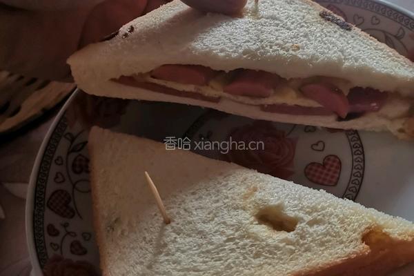 鸡蛋火腿三文治的做法图解7