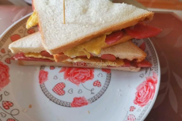 鸡蛋火腿三文治的做法图解8