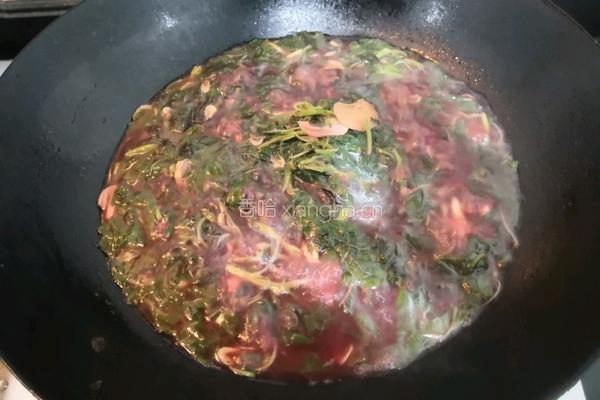 蒜香虾皮红苋的做法图解15