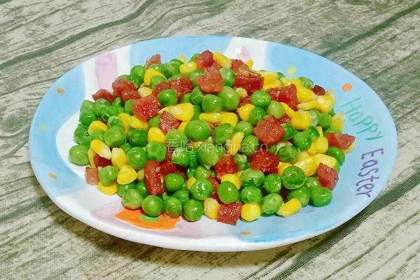 豌豆炒腊肠的做法图解13