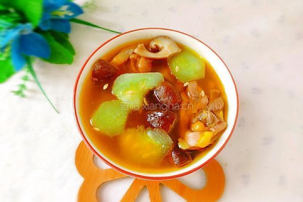 甜瓜香菇鸡汤的做法图解1