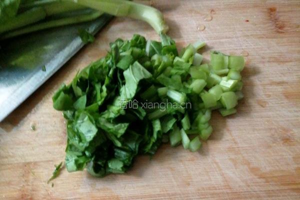 菜心豆腐沫的做法图解1
