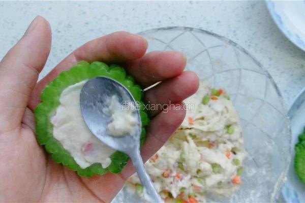 苦瓜酿土豆泥的做法图解8