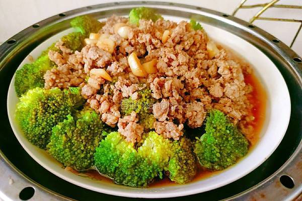 西兰花蒸肉末的做法图解19