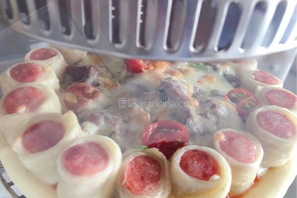 意大利芝士牛肉pizza（空气炸锅版）的做法图解8