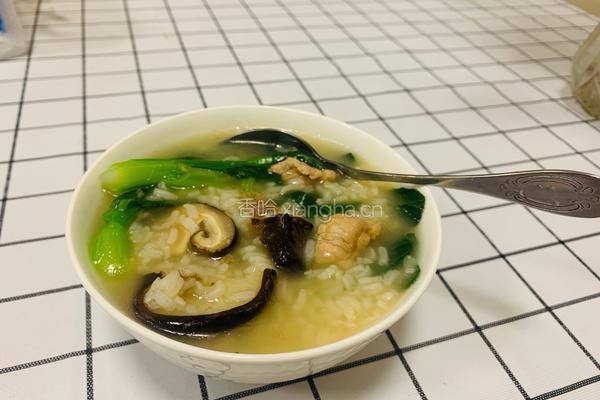 香菇青菜瘦肉粥
