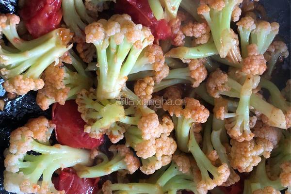 西红柿炒花菜的做法图解5