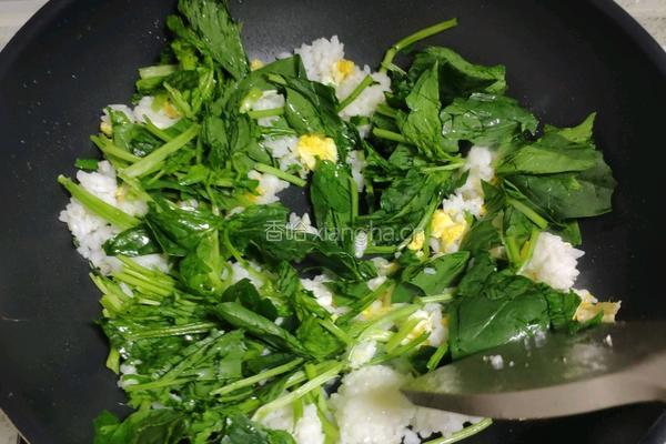 木须菠菜炒饭的做法图解5
