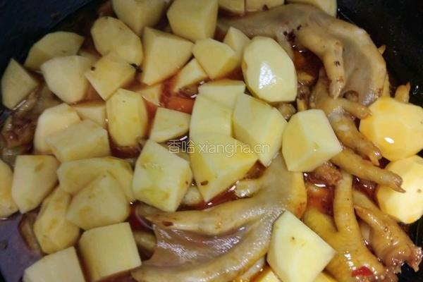 土豆烧鸡爪的做法图解5
